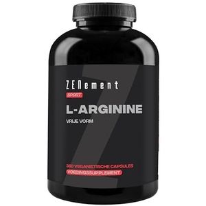 L-Arginine 700 mg per Vegan Capsule – Vrije Vorm Aminozuur Supplement voor Sporters – Hoge Dosering, Zonder Gluten, Lactose of Soja – 360 Capsules – Zenement