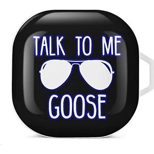 Talk To Me Goose Earbuds Case Compatibel met Samsung Hard Shell Beschermhoes Wit-Stijl