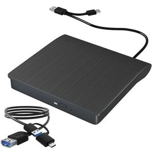 Externe schijf met verlengkabel / CD/DVD-RW-speler/brander Draagbare lezer en schrijver for pc, laptop Windows