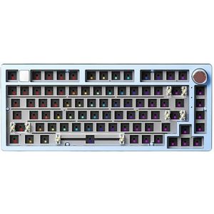 QPSJXN Afdichtgemonteerde RGB-backverlichting, hot swappbaar, 81, mechanisch toetsenbord, aanpasbaar Barebone-toetsenbord (Blue-RGB Light)