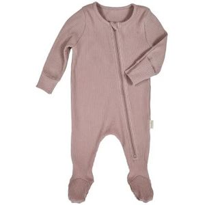 Babypyjama's met ritssluiting - babypyjama's van geribbeld katoen - zacht en Snuggly baby-onesies voor 0-3 jaar - babyslaappakken pasgeboren voor jongens en meisjes - voet/voetloos ontwerp, Fluwelen Mokka, 0-3 Maanden