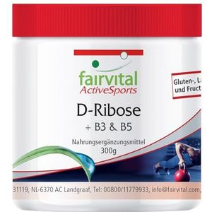 Fairvital | D-Ribose poeder - met vitamine B3 en B5 - VEGAN - 300g