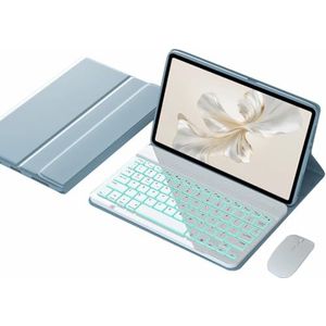 Toetsenbordhoes voor Honor Tablet X8 Pro 11.5-inch, 7-Kleuren Achtergrondverlichting, Magnetisch Afneembaar Draadloos Toetsenbord,Blauw