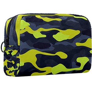 Cosmetische tas voor dames,kleine make-uptas voor portemonnee,groen grijze camouflage,Cosmetische reistas,make-uptasje