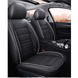 Stoelhoezen Beschermhoezen Waterdichte Lederen Auto Bekleding Voor Peugeot 207 206 2008 308 407 307 Sw Cc 205 107 208(Black WHITE)
