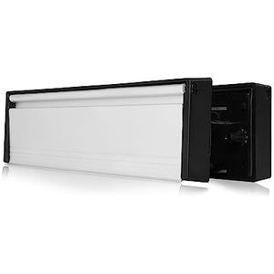 Xfort Brievenbus, 10 Inch Mat Chroom, Premium Tochtbestendige Postbus, Telescopisch Met Mouwen Voor Houten, Composiet en UPVC Middenraildeuren, 40-80 mm Deurdikte