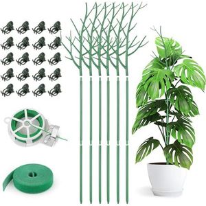 COSTWAY Plantenrek met in hoogte verstelbare hangstang, plantenladder