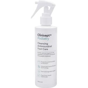 Clinisept + Podiatrie Antimicrobiële Voetverzorging Spray - Huid, Lichaam & Hard Oppervlak Hygiëne Cleanser - Alcoholvrije Zachte Formule - 250ml