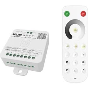 SP630E DC5V-24V All-in-One LED Controller SPI Pixel 5-kanaals RGB RGBW PWM Licht WS2811 5050 3528 FCOB 2.4G afstandsbediening (SP630E en RB1)