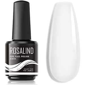 ROSALIND Wit Kleur Poly Nagellak, 15ml Poly Nail Gel, Builder Nail Extension Gel Starter met UV LED Lamp, White Color UV Nagellak Nail Manicure, 1pcs