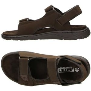 Fitters FRANZ herensandalen, moderne sandalen in grote maten, comfortabele sandalen, grote herenschoenen/herenschoenen in grote maten, FRANZ 48 49 50 51 52, donkerbruin, 48 EU