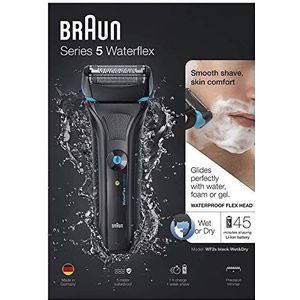 Braun Series 5 WaterFlex WF2s Elektrisch scheerapparaat, Wet en Dry, oplaadbaar en draadloos, zwart