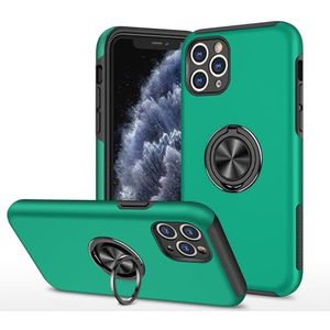 Telefoonbescherming Compatibel met iPhone 11 Pro-hoesje, ultradun militair schokbestendig hard PC-hoesje Compatible with zwaar gebruik met [360° draaibare standaard] [functie in voertuig] telefoon acc