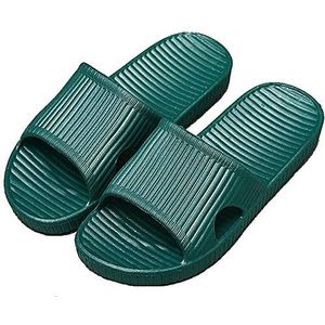 APIKA Dames- en Heren Antislip Slip-on Slippers Binnengebruik Buitengebruik Bad Sandaal Zacht Schuim Zool Zwembad Schoenen Huis Thuis Glijbaan (44/45 EU, Turkoois)