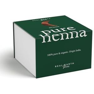 Real Earth pure henna, 100% organisch en natuurlijk, henna-kleur, natuurlijke kleuring, ayurvedische cosmetica, veganistisch, zonder ammoniaken, 250 g