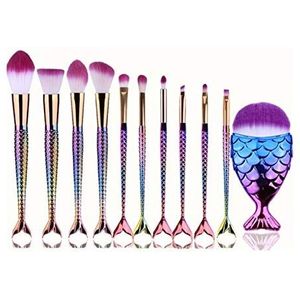 11 schoonheid vis make-up penseel gegradeerde vis tail make-up borstel make-up borstel zeemeermin make-up tool set