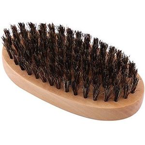 Baard Borstel, Mannen Natuurlijke Faux Zwijn Varkenshaar Houten Handvat Militaire Pocket Snor Baard Grooming Comb Borstel