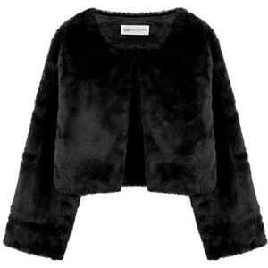 Bolerose Meisjes Knus Imitatiebont Voor kinderen Kinderen Bolero Shrug Jasje Jas (Zwart, 7-8 Jaren)