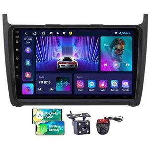 Android 13 Dual Din Car Stereo voor Volkswagen POLO 5 2008-2020 met 9 inch Touchscreen Media Player met Carplay Android Auto Bluetooth 5.0 GPS-navigatie FM/RDS SWC + achtercamera(NF-1)