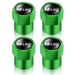 4 stks Auto Wiel Ventieldopjes aluminiumlegering Cover Waterdicht Stofdicht voor Hyundai N Line i20 i30 Sonata Tucson NLine Accessories,E