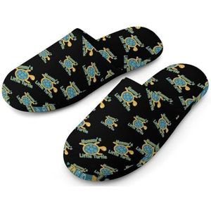 Mommy's Little Turtle Slippers voor dames, met volledige print, warme antislip rubberen zool, huisschoenen voor binnenhotel 40-41 (9-10)