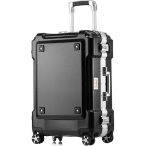 Trolley Case Koffer Reiskoffer Verdikkingsbagage Met Dubbele Wielen Hardside Handbagage Bagage Lichtgewicht (Color : Black, Size : 20in)