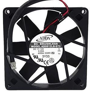 Original AD0812LB-D70 DC12V 0.09A 8015 8cm 2-wire thin quiet fan