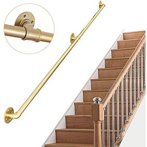 30~300 cm Leuning voor trappen binnensoor buitenstappen goud smeedijzeren goud trappen leuning, trap bannister reling kit voor gehandicapte oudere kinderen gangsteunstang (maat: 80 cm)