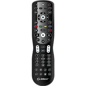 Inteset 4-in-1 universele achtergrondverlichting IR leerafstandsbediening voor gebruik met Apple TV, Xbox One, Roku, Media Center/Kodi zwart