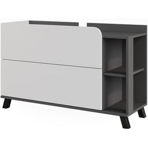 Vicco - Karen - Wastafelonderkast - Antraciet/Wit - 2 Laden