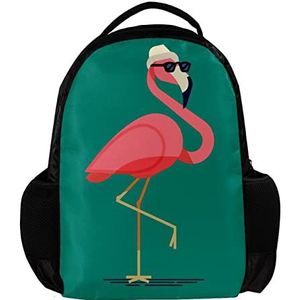 Flamingo Gepersonaliseerde Rugzak voor vrouwen en man School reizen werk Rugzak, Meerkleurig, 27.5x13x40cm, Rugzak Rugzakken
