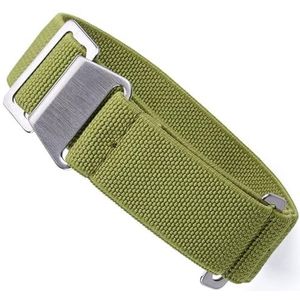 INSTR Franse leger NAVO Parachute elastische nylon horlogeband voor Seiko waterband voor Ghost voor Tudor Horlogebandaccessoires (Color : Green Yellow Line, Size : 22mm)