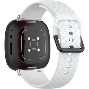 Sportbandje compatibel met Fitbit Sense / Sense 2 / Versa 4 / Versa 3 (Modern Dental) siliconen armbandaccessoire