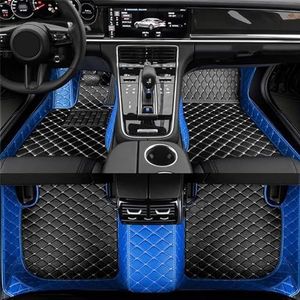 Automattenset Auto Vloermatten Voor Ford Voor Kuga 2013-2018 Custom Auto Voet Pads Auto Tapijt Cover Interieur Accessoires Automatten Set (Color : Black blue2, Grootte : LHD)