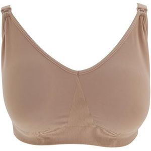 Youha® - Zwangerschaps- en voedingsbh zonder beugels. Verstelbare schouderband, naadloze stof, uitneembare vulling, voorkantflap - Maat: L