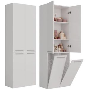 badkamermeubel kolomkast met wasmand
