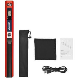 Draagbare documentscanner Draagbare draagbare draadloze scanner, A4-formaat 900DPI JPG/PDF-formaat LCD-scherm Type-C-interface met beschermende tas voor desktop/laptop(Color:Rosso)