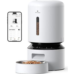 PETLIBRO 5L Automatische Kattenvoerbak met APP-5G WiFi Hondenvoerbak, sensor en Blokkering voor laag Voedsel, 1-10 Maaltijden per dag, App-bediening, Geluidsopnamefunctie, met Roestvrijstalen Kom