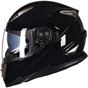 Motorhelm, Anti-condenshelm met dubbel vizier, DOT/ECE-goedgekeurd for volwassen mannen en vrouwen, helder H,M(F,M(5455 cm))