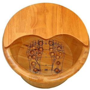 Ronde professionele houten voetenbad met deksel, waterdicht en lekvrij natuurlijk bad voor voet weken, Eén maat, Hout