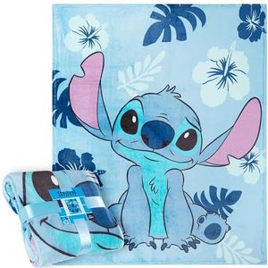 Disney - Stitch - Fleece Deken - Lichtblauw - 59 x 51 inch