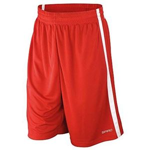 Spiro Basketbal sneldrogende shorts, Royal/Wit, 4XL