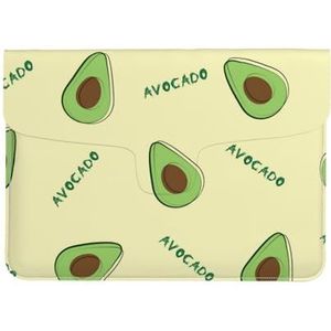 Groene avocado, lederen laptophoes, notebooktas laptophoes tablet aktetas