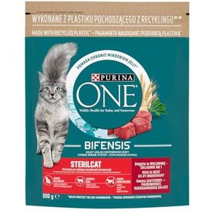 Purina ONE STERILCAT Beef Wheat Droogvoer voor gesteriliseerde katten met rundvlees en tarwe 800 g