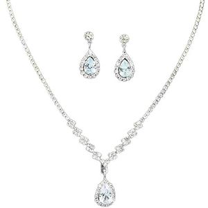 Bailiers Luxe Eenvoudige Holle Dubbele Hartvormige Kettingen Prachtige Crystal Hanger Ketting Ketting Voor Vrouwen Bruiloft Sieraden Set-C