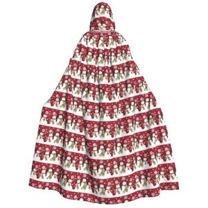 WURTON Uniseks mantel met capuchon voor mannen en vrouwen, carnavalsthema feestdecoratie, vrolijk kerstmotief, mantel met capuchon