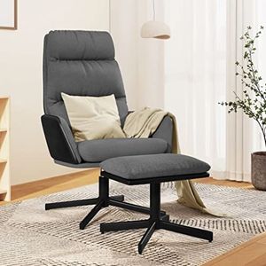 Prolenta Premium - Relaxstoel met kruk stof lichtgrijs