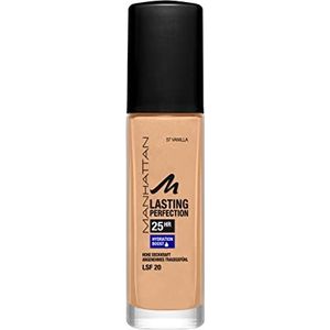 Manhattan Lasting Perfection Vanilla 57 Make-up voor 25 uur, hydraterende foundation, langdurig, hoge dekking, voor een perfecte teint, 30 ml