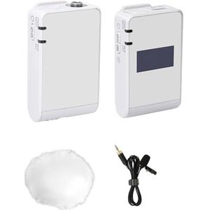 Draadloos Microfoonsysteem For Vlog Video DSLR Smartphone Interviewopname(White)