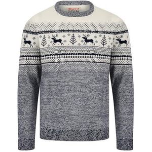 Tokyo Laundry Merry Christmas gebreide kersttrui in Scandinavische Fair Isle-stijl voor heren, XL